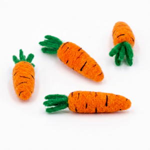 Décoration de carotte en feutre et laine faite à la main pour Pâques, usage intérieur, jouet pour enfant, en laine, dessus vert, corps orange - Product Image 4