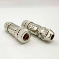 Connecteur industriel M12 à 4 broches femelle droite, codage D, basse tension, 5-8 mm, IP67, câblable sur site, pour capteurs d'automatisation industrielle