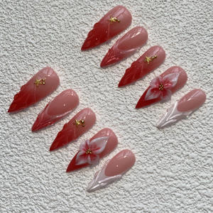 Superventas, 10 Uds., Gel de prensa hecho a mano, arte de uñas, cubierta completa de lujo, diseño personalizado, uñas artificiales bellamente - Product Image 5