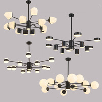 Lustre Nordique Moderne de Luxe à Boules de Verre, Suspensions Moléculaires Haut de Gamme pour Chambre et Salon, Disponible en Tailles Moyennes