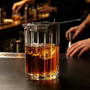 NOVARE - Vaso Mezclador de Cócteles Moderno de Vidrio sin Plomo de 730 ml, Jarra para Servir con Boquilla, Vaso Mezclador Profesional para <span class=keywords><strong>Bar</strong></span>, Coctelera Tallada - Product Image 2