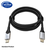 Kabel Data pengisi daya cepat, 40Gbps USB 4.0 240W 8K 60Hz Audio & Video kepang pelindung dengan jaket PVC untuk komputer