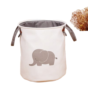 High-quality Thickened Circle cotton <b>Foldable</b> Fabric Toy Storage Bucket Home Dirty Clothes <b>Laundry</b> Hamper - Product Image 1