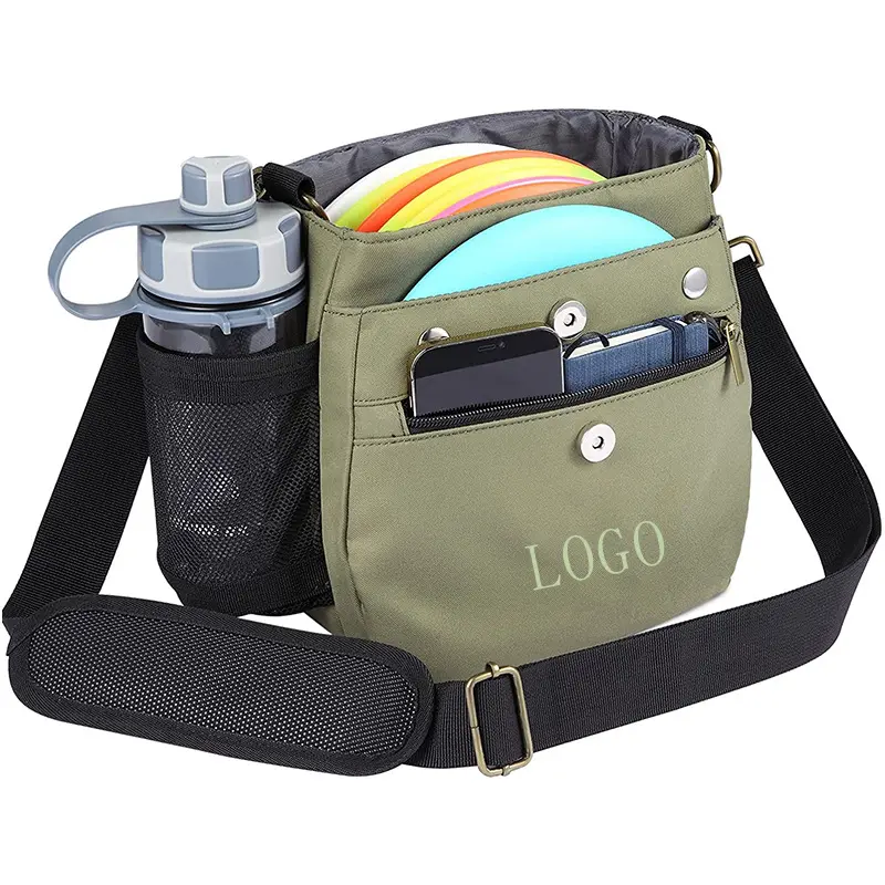 BSCI fabrika özel Logo disk Golf çantası taşınabilir su geçirmez disk Golf çantası kadınlar ve erkekler için ayarlanabilir kayış marş ile