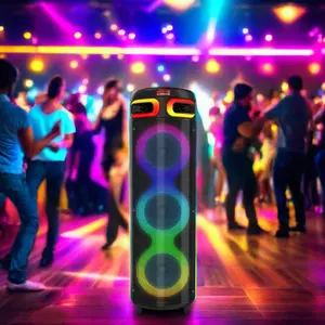 Bestverkopende Producten Aangedreven Speaker 3 8 Inch Subwoofers Pro Audio Boombox Luid Speaker Outdoor Led Batterij Actieve Luidspreker