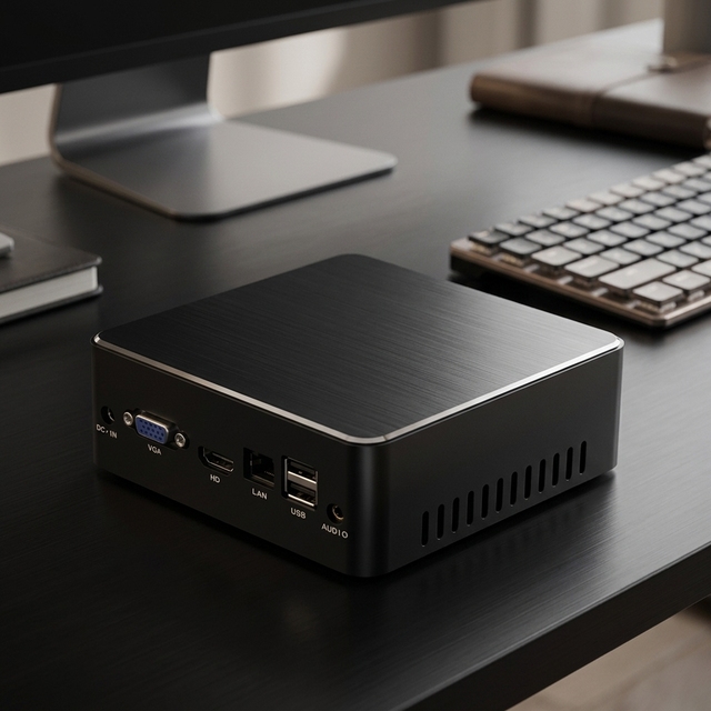 Industrial Mini PC Aluminum Metal Case 2955U Processor Compact Desktop Computer for Business and Automation