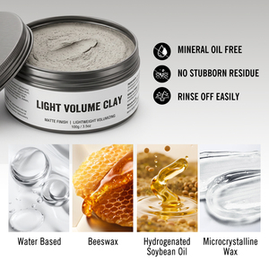 Cire coiffante mate légère personnalisable avec logo, à base d'<span class=keywords><strong>eau</strong></span> et de cire d'abeille, pour hommes, sans huile minérale, confort toute la journée - Product Image 3
