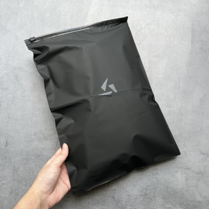 Custom Matte Black Zip Lock Bags with Gloss Black Logo Print - Resealable Packaging Bags for Activewear & Streetwear - Product Image 5