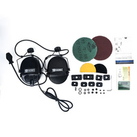 Headset Taktis Wadsn dengan Adaptor Helm Rel Ver.2 - Peredam Kebisingan Aktif & Tahan Air IPX-4 untuk Komunikasi Olahraga