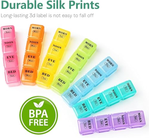 กล่องยาเม็ดสีรุ้งลดราคาพิเศษ กล่องพลาสติกใส่ยาประจำสัปดาห์ 28 ช่อง กล่องยาประจำวัน - Product Image 4
