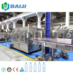 Small business 2000bph drinking pure mineral water bottle washing filling capping bottling labeling packing machine