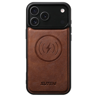 Coque de téléphone SUTENI pour iPhone 18 Pro Max, chargement magnétique sans fil, texture lisse, simili cuir, compatible avec les modèles 17, 16 Plus, 15, 14, 13, 12