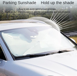 Logo tùy chỉnh xe Ô dù che nắng dày UPF50 + có thể gập lại bảo vệ Nhiệt Cách Nhiệt phía trước windshieldcar Ô dù che nắng - Product Image 4