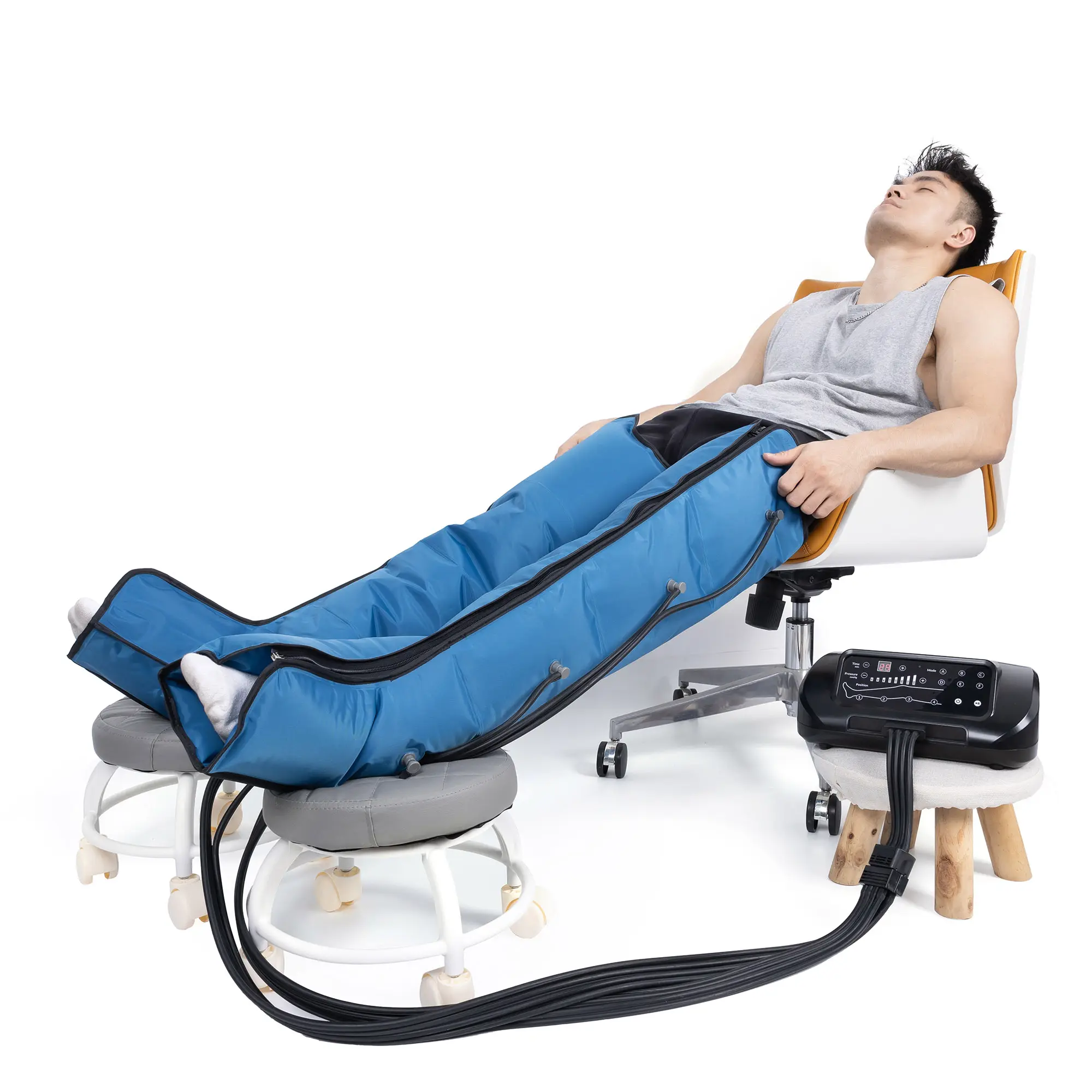 Équipements de physiothérapie 8 chambres Compression pneumatique intermittente jambe masseur de pieds diabétique Massage des jambes 65W 30 ~ 240 Mmhg