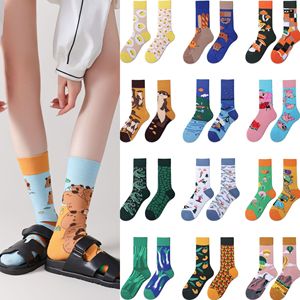<span class=keywords><strong>Chaussettes</strong></span> personnalisables pour hommes et femmes, style AB, asymétriques, respirantes, <span class=keywords><strong>chaussettes</strong></span> de personnalité de rue, <span class=keywords><strong>chaussettes</strong></span> créatives de dessin animé, mi-mollet, unisexes - Product Image 1