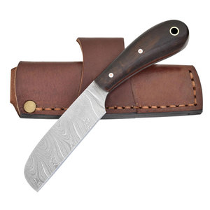 Cuchillo de Caza de Acero de Damasco Hecho a Mano de Calidad Premium, Cuchillos de Castración Personalizados con Mango de Madera y Punta Caída, Personalizable - Product Image 1