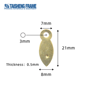 Plaque de fixation murale pour cadre photo, type œil de poisson, en fer doré, avec languette de suspension et <span class=keywords><strong>rivet</strong></span> simple - 8*21MM - Product Image 2