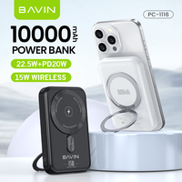 BAVIN Excellent Li-Polymer PC1116 Banque d'alimentation sans fil 10000mah avec support