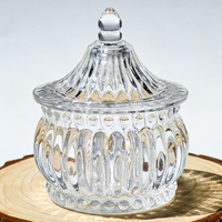 Pot en verre de rangement pour aliments, idéal pour la maison et la restauration, petit pot à bonbons en verre cristallin avec couvercle, emballage en gros