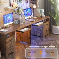 OuHan Bureau en bois personnalisé en forme de L avec tiroir Bureau de gestion de mobilier de bureau Bureaux d'ordinateur pour le salon
