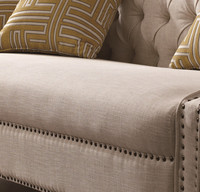 Ensemble canapé moderne européen, style nordique, scandinave, style Chesterfield, pour le salon, 3 places, tissu, bois, hôtels, 321
