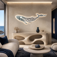 Art mural LED en cristal de baleine bleue lumineuse, panneau panoramique d'animaux marins pour la chambre d'enfant, le salon, l'hôtel, décoration moderne
