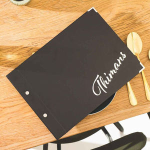 Cubierta de Menú Personalizada de Alta Calidad en Cuero Sintético A5 con Encuadernación con Tornillos, Libro de Menú A4, Menús para Restaurantes - Product Image 1