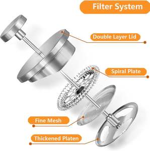 Cafetera Francesa Personalizada con Sistema de Filtro de Acero Inoxidable, Café Artesanal para Uso en el Hogar y la Cocina, Prensa de Metal con Tapa - Product Image 5