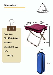 Chaise pliante portable pour le camping en plein air, <span class=keywords><strong>tabouret</strong></span> <span class=keywords><strong>pliable</strong></span> en aluminium pour le <span class=keywords><strong>jardin</strong></span> ou la plage, mobilier d'extérieur en métal - Product Image 3