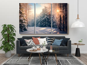 Pintura <span class=keywords><strong>de</strong></span> Paisaje Acuarela para el Hogar, <span class=keywords><strong>Montañas</strong></span> Doradas Brillantes, Arte Decorativo con el Sol para Salas <span class=keywords><strong>de</strong></span> Estar, Estudios y Dormitorios Modernos - Product Image 5