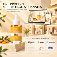 Sérum Visage Hydratant Éclat Quotidien au Curcuma, Vitamine C et Acide Hyaluronique pour Peaux Sensibles – Emballage Boîte de Vente au Détail – Beauté