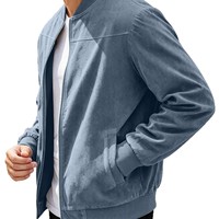 Nouvelle veste décontractée slim pour hommes, style euro-américain, printemps-automne, 100 % polyester, chaude, avec fermeture éclair et col montant, pour le commerce transfrontalier