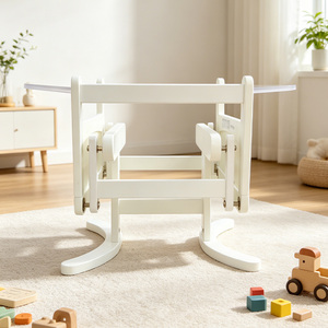 Support à bascule pour berceau Moïse <span class=keywords><strong>en</strong></span> bois <span class=keywords><strong>blanc</strong></span> de style nordique moderne pour chambre de bébé - Product Image 6