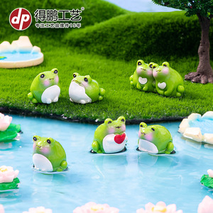 Ensemble de figurines de grenouilles en résine, mini décoration de bassin pour salon, ornement de bureau - Product Image 3