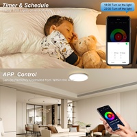 Éclairage moderne intelligent pour la maison Télécommande APP WiFi Commande vocale Plafonnier LED intelligent RVB pour le salon et la chambre à coucher