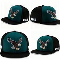 Gorra Snapback Personalizada con Bordado 3D SS26 del Equipo de Fútbol Americano Philadelphia Eagles, Color Verde Lima y Azul Marino, para Fanáticos del Deporte Urbano