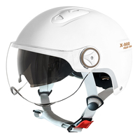 Casque de sécurité demi-coque en ABS de haute qualité à double visière ouverte pour trottinette électrique, moto et cyclisme avec pare-soleil