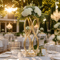 Support de fleurs de mariage en métal doré de qualité supérieure, hauteur 80 cm, support de toile de fond géométrique durable pour la décoration d'événements mondiaux