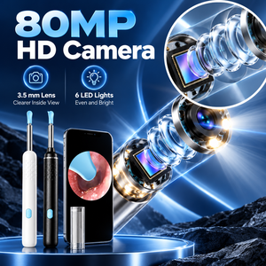 Limpiador de Oídos Visual Inteligente, Removedor Eléctrico de Cera de Oídos, Cámara HD de 80MP, Giroscopio de 360 Grados, WiFi de 2.4GHz, Puntas de Silicona de Grado Alimenticio - Product Image 2