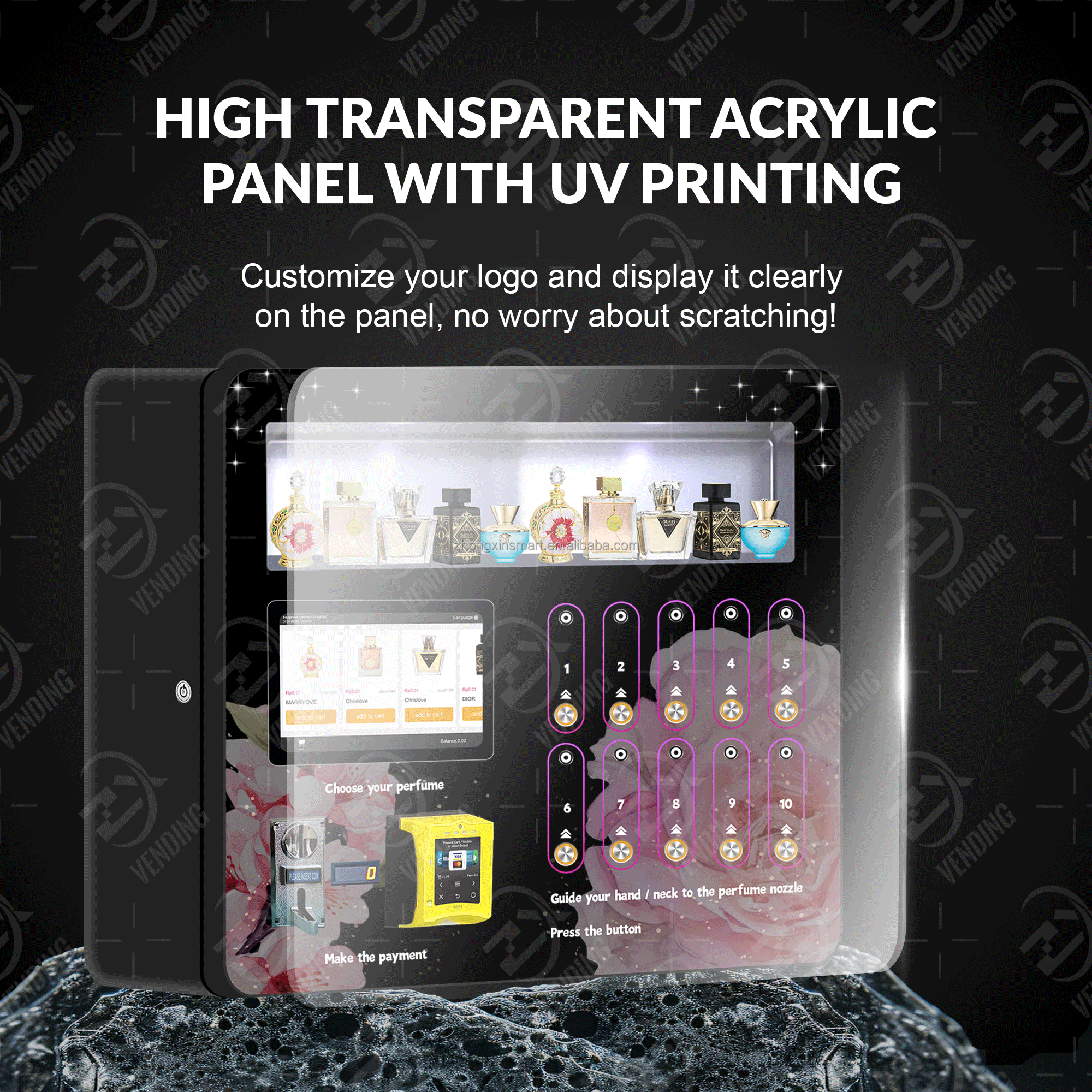 ZXVENDING Perfume Vending Machine - 10 Buttons, Wall Mount
