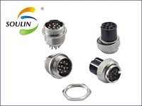 Soulin GX16 M16 connecteurs d'aviation 7 broches mâle connecteur métallique prise pour câble vidéo