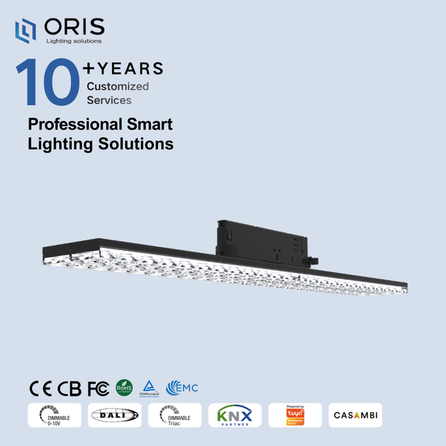 Ultra Thin LED Linear Track Lights Surface Mounting Aluminum Modern High CRI 90 3-Year Warranty Commercial Dali O-10V Shop
