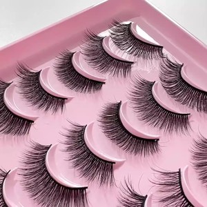 Meilleures ventes : Pack mixte de 20 paires de cils synthétiques 3D longs et noirs, faits à la main, en fibres naturelles et cheveux synthétiques - Product Image 3