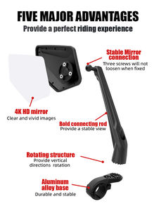 이지두 특허 디자인 산악 자전거 사이드 미러 회전식 반사경 오토바이 후방 미러 - Product Image 2