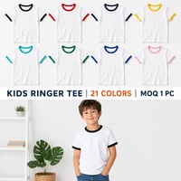 Camiseta de Algodón para Niños de 210 g/m² con Logotipo Personalizado, Color Sólido, Acabado Transpirable Anti-Pilling, Camiseta Infantil Informal Lisa, Venta al Por Mayor OEM