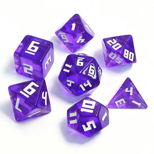 Dados de resina poliédrica transparente dragón personalizado y mazmorra DND bola para correr fuente blanca color dados RPG juego de escritorio conjunto - Product Image 1