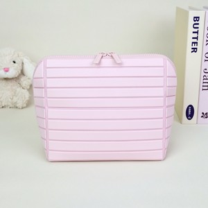 Grande trousse de toilette rayée en PU, imperméable, avec fermeture éclair, pour voyage et maquillage - Product Image 3