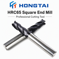 Fraise à queue en carbure HRC 65 à 4 dents, fraise carrée pour acier inoxydable, outils CNC à revêtement NACo bleu, acier au tungstène micro-grain