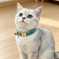Collier pour chat en velours doux en polyester, réglable, avec clochette, style Instagram, livraison directe d'usine, best-seller