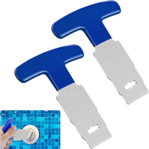 Herramienta para quitar tapones de piscina, acero inoxidable, rojo y azul, para mantenimiento de <span class=keywords><strong>piscinas</strong></span> - Product Image 3